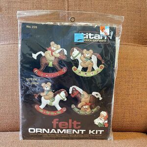 Titan Needlecraft Felt Ornament Kit 228‎ Christmas Rocking Horses Vintage 1983